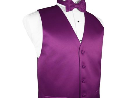 Cassis Luxury Satin Tuxedo Vest For Sale