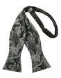 Silver Paisley Silk Bow Tie For Cheap