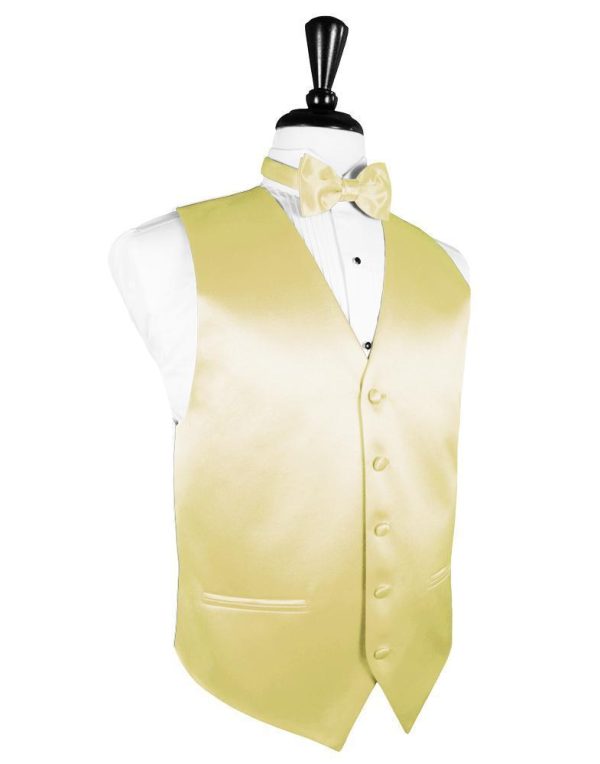 Banana Luxury Satin Tuxedo Vest on Sale