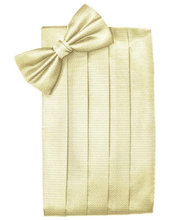 Banana Herringbone Cummerbund Hot on Sale