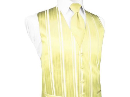 Canary Striped Satin Tuxedo Vest Hot on Sale