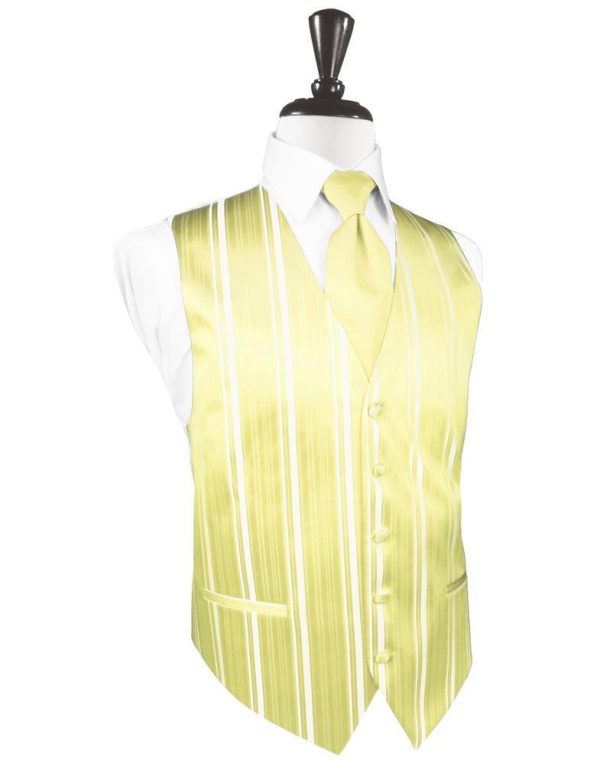 Canary Striped Satin Tuxedo Vest Hot on Sale