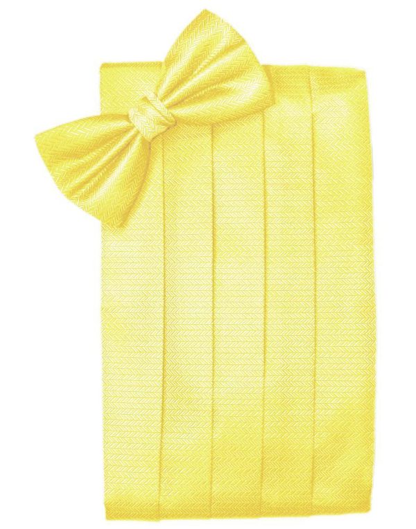 Lemon Herringbone Cummerbund Discount