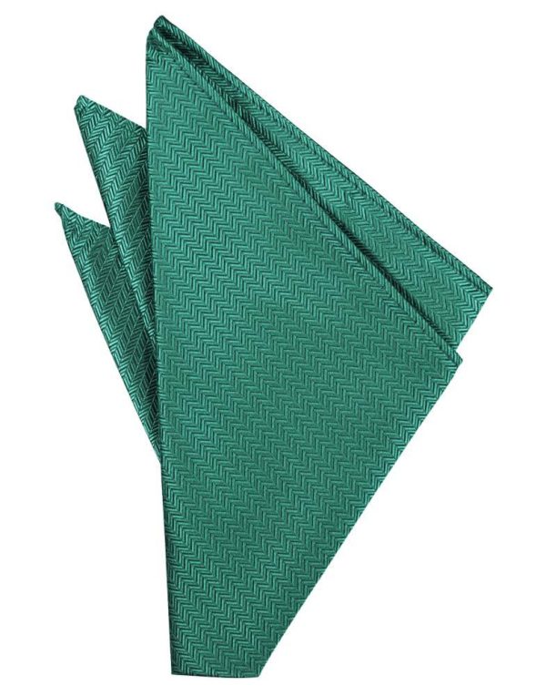 Aqua Herringbone Pocket Square Online Hot Sale