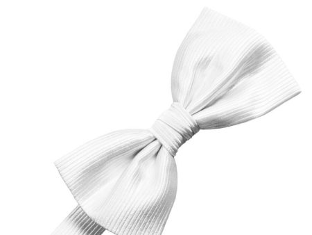 White Faille Silk Bow Tie Supply