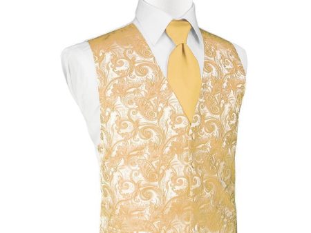 Apricot Tapestry Tuxedo Vest Online Hot Sale