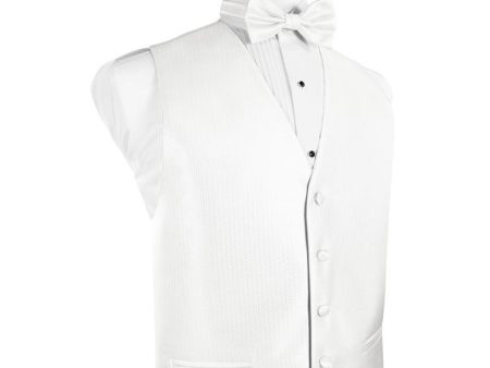 Diamond White Herringbone Tuxedo Vest Sale