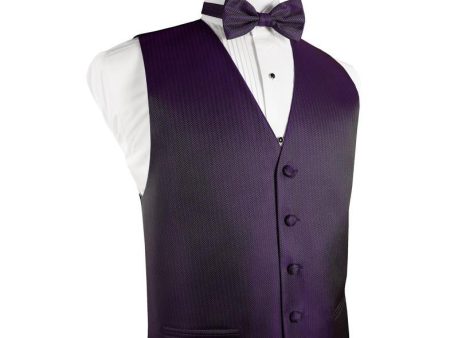 Plum Herringbone Tuxedo Vest Supply