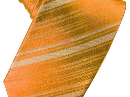 Mandarin Striped Satin Necktie For Cheap