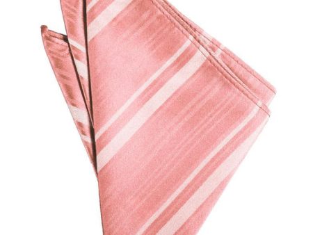 Coral Reef Striped Satin Pocket Square Online Hot Sale