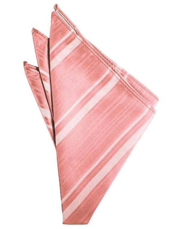 Coral Reef Striped Satin Pocket Square Online Hot Sale