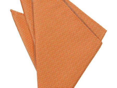 Tangerine Herringbone Pocket Square Supply