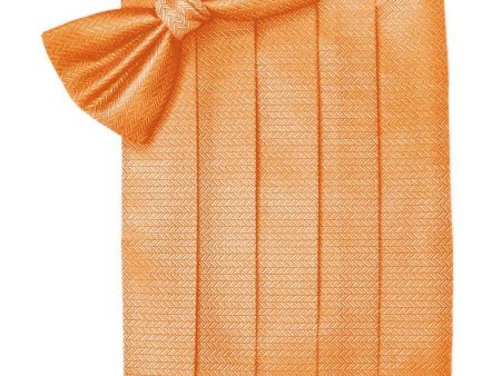 Tangerine Herringbone Cummerbund For Sale