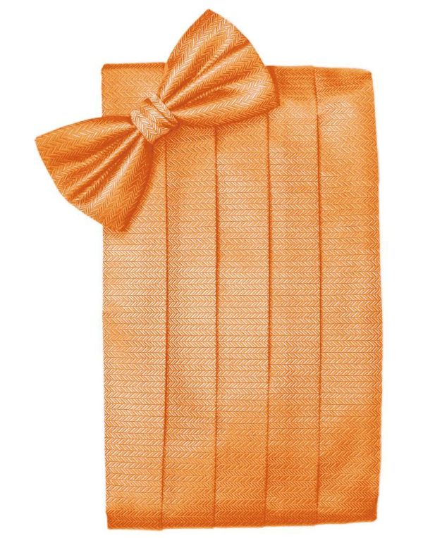 Tangerine Herringbone Cummerbund For Sale