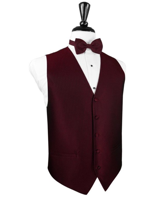 Wine Venetian Tuxedo Vest For Discount