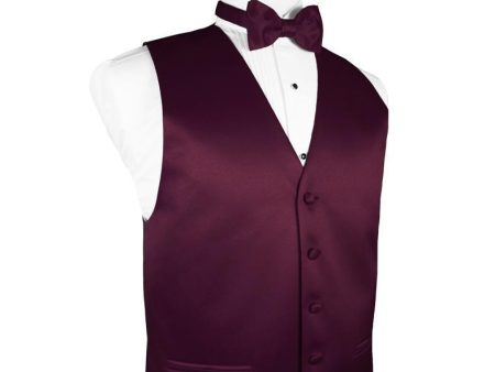 Wine Luxury Satin Tuxedo Vest For Cheap