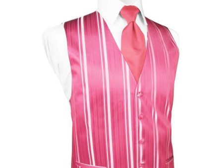 Bubblegum Striped Satin Tuxedo Vest Fashion