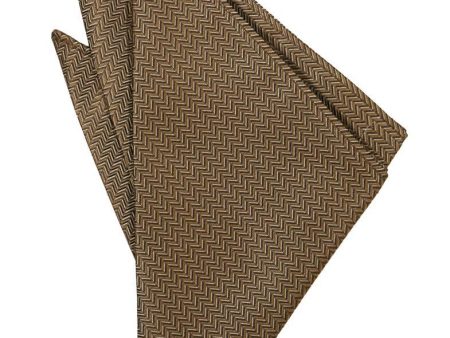 Mocha Herringbone Pocket Square For Discount