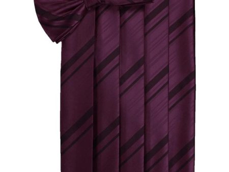 Berry Striped Satin Cummerbund Discount