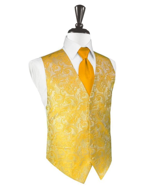 Tangerine Tapestry Tuxedo Vest Sale