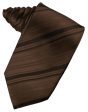 Chocolate Striped Satin Necktie For Sale