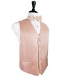 Peach Herringbone Tuxedo Vest Online Sale