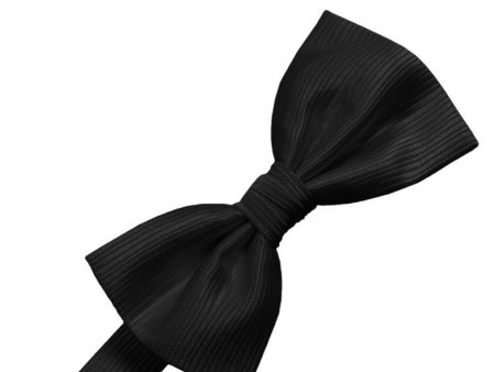 Black Faille Silk Bow Tie For Discount