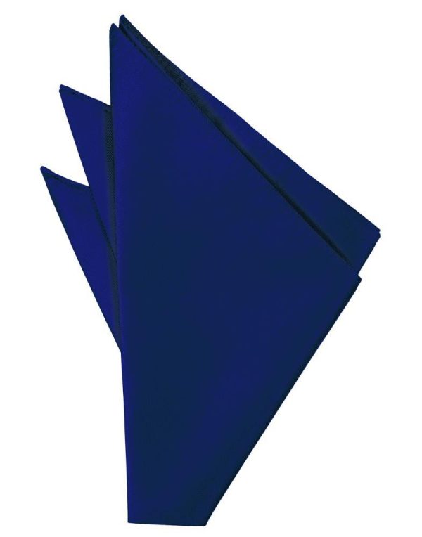 Royal Blue Solid Twill Pocket Square For Sale