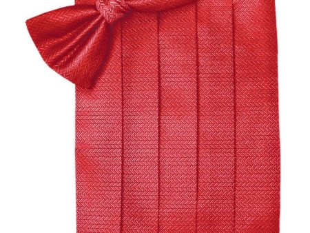 Watermelon Herringbone Cummerbund on Sale