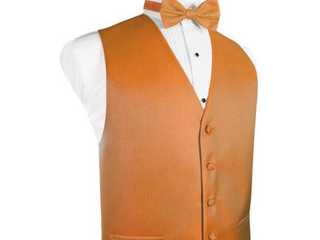 Tangerine Herringbone Tuxedo Vest For Cheap