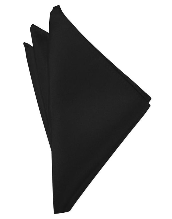 Black Noble Silk Pocket Square Sale