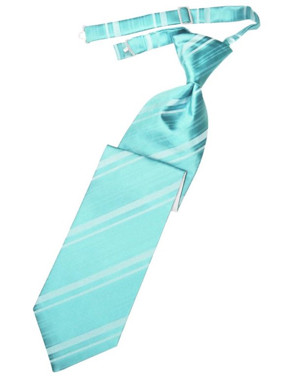 Pool Striped Satin Necktie Cheap