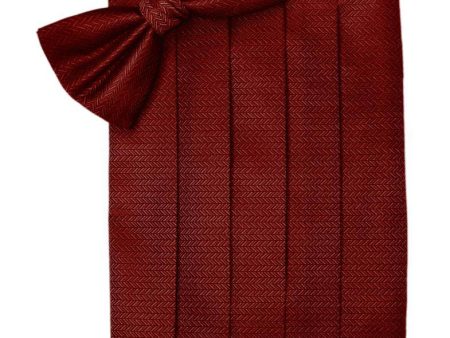 Claret Herringbone Cummerbund Supply