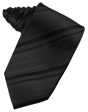 Black Striped Satin Necktie Cheap