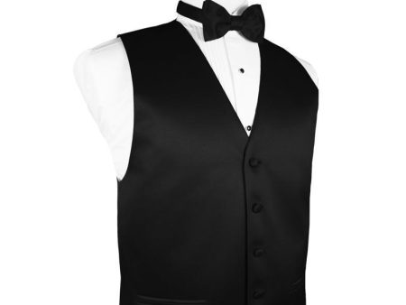 Black Luxury Satin Tuxedo Vest Cheap