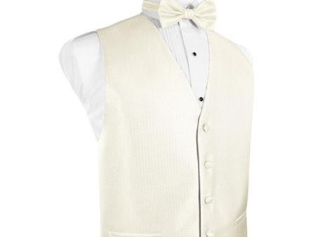 Ivory Herringbone Tuxedo Vest Supply