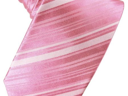 Rose Petal Striped Satin Necktie Online Hot Sale