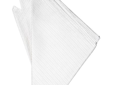 White Faille Silk Pocket Square Hot on Sale