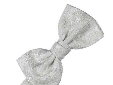 Platinum Paisley Silk Bow Tie Supply