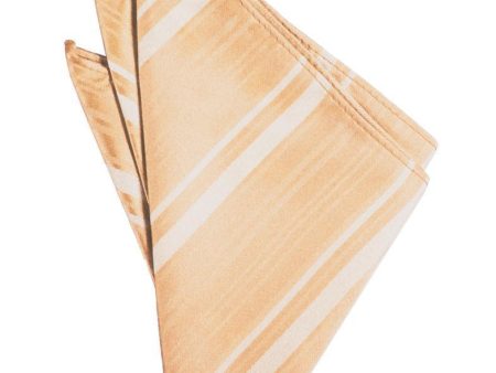 Apricot Striped Satin Pocket Square Discount