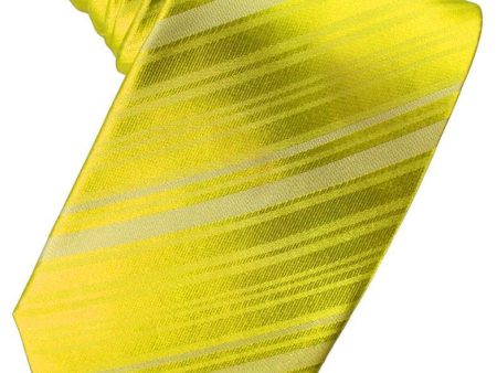 Lemon Striped Satin Necktie Discount