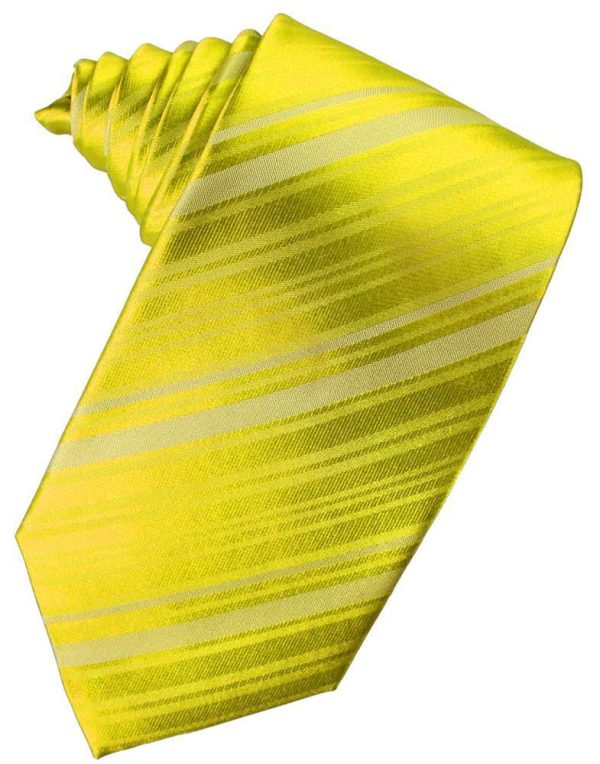 Lemon Striped Satin Necktie Discount