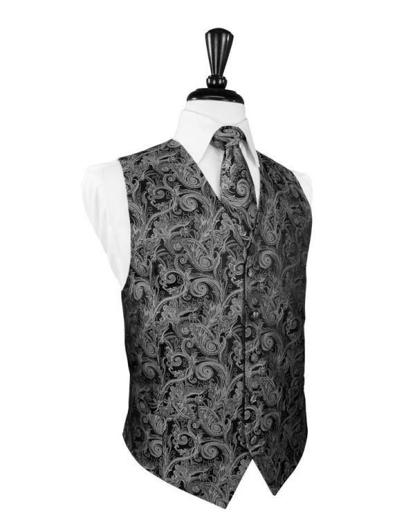 Silver Tapestry Tuxedo Vest Discount