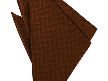 Cinnamon Herringbone Pocket Square For Cheap