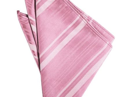 Rose Petal Striped Satin Pocket Square Supply