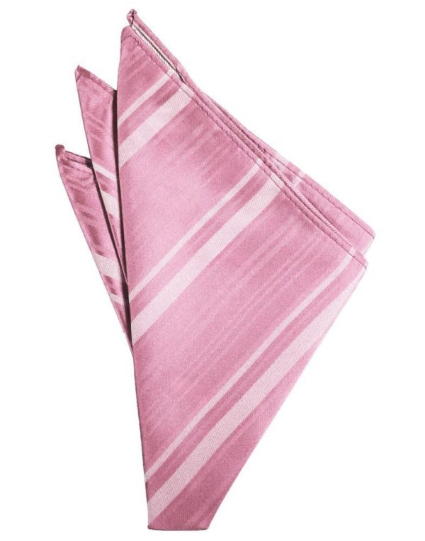 Rose Petal Striped Satin Pocket Square Supply