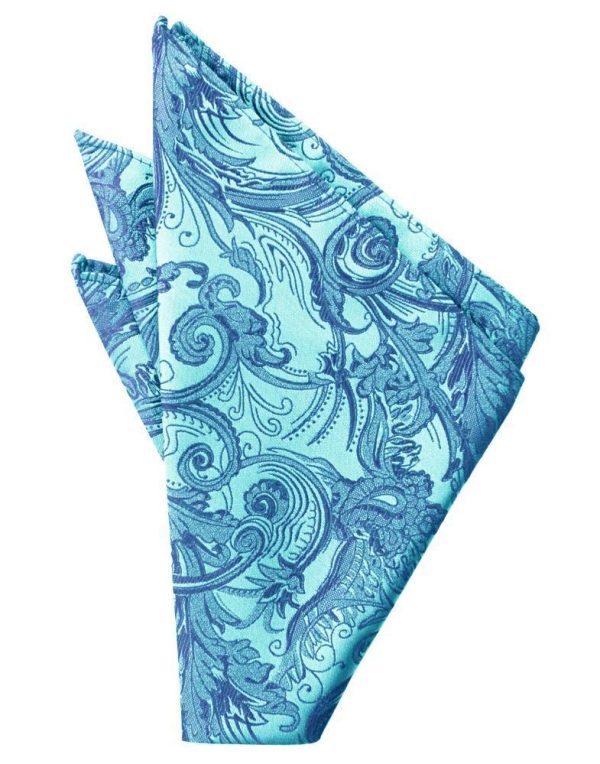 Turquoise Tapestry Pocket Square For Sale