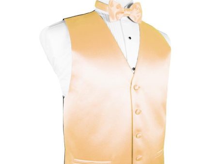 Apricot Luxury Satin Tuxedo Vest For Cheap