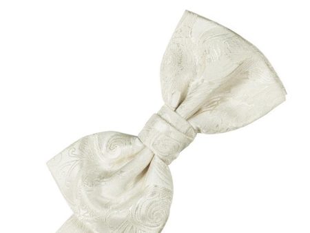 Ivory Paisley Silk Bow Tie Discount