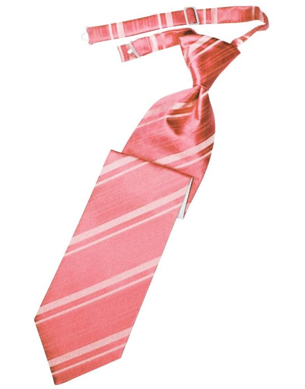 Guava Striped Satin Necktie Fashion